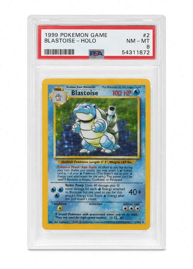Blastoise Holo de 1999, graduada PSA 8