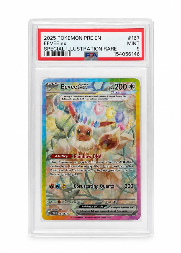 Eevee ex, Prismatic, graduada PSA 9